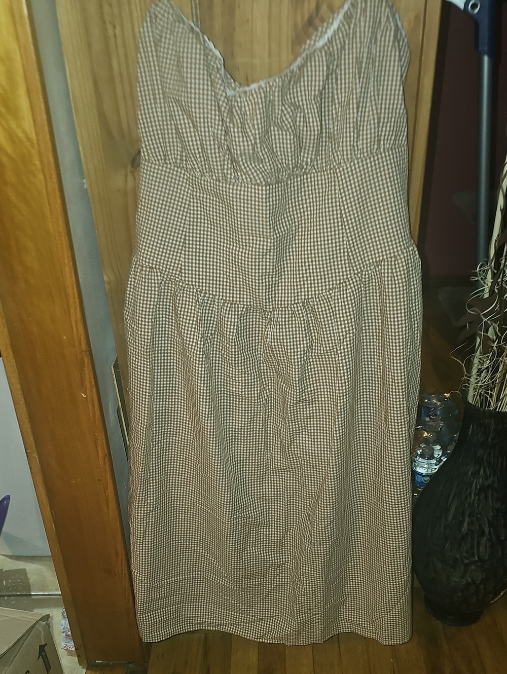A New Day NWT Brown Gingham Sleeveless Sundress Size XXL ( VIRAL DRESS)